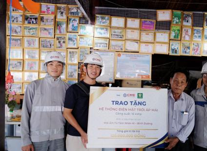 CME Solar and partners hand over the rooftop solar project to Tu Tam Nhan Ai Social Protection Center in Binh Duong